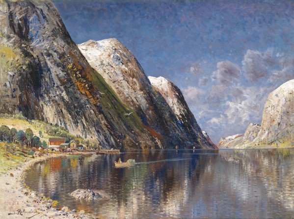 A boat on the lake by Karl Kaufmann